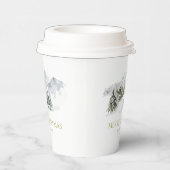 Elegante Winter Mountain Kerstmis Papieren Bekers (Rechts)