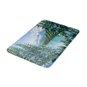 Elegante Winter Mountain Lake Pine Trees Natuur Badmat (Gekanteld)