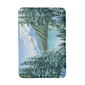 Elegante Winter Mountain Lake Pine Trees Natuur Badmat (Voorkant Verticaal)