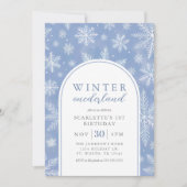 Elegante Winter Onederland eerste verjaardag Kaart (Voorkant)