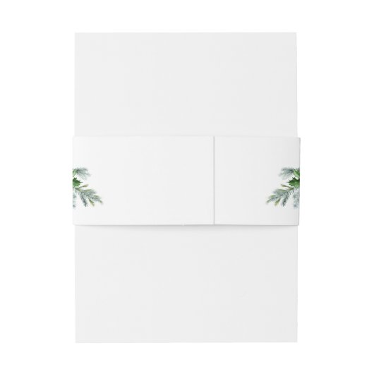 Elegante Winter Pine Berry Kerstmis Bruiloft Uitnodigingen Wikkel (Achterkant Voorbeeld)