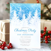 Elegante Winter Pine Bomen in Sneeuw Kerstfeest Kaart