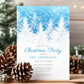 Elegante Winter Pine Bomen in Sneeuw Kerstfeest Kaart