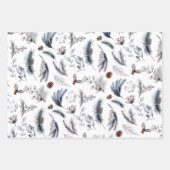 Elegante Winter Pine Botanicals Vakantie Inpakpapier Vel (Voorkant)