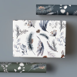 Elegante Winter Pine Botanicals Vakantie Inpakpapier Vel