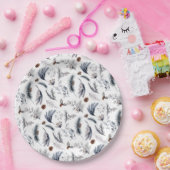 Elegante Winter Pine Botanicals Vakantie Papieren Bordje (Feest)