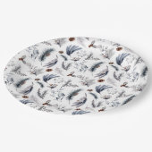 Elegante Winter Pine Botanicals Vakantie Papieren Bordje (Gekanteld)