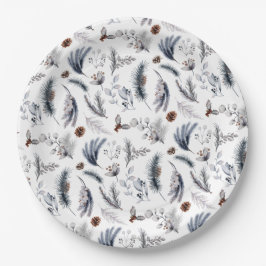 Elegante Winter Pine Botanicals Vakantie Papieren Bordje