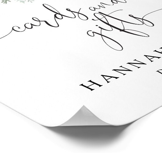 Elegante Winter Pine Kaarten en geschenken Trouwbo Poster (Hoek)