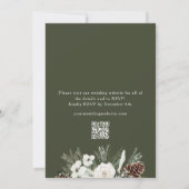 Elegante Winter Pine QR Code RSVP bruiloft Kaart (Achterkant)
