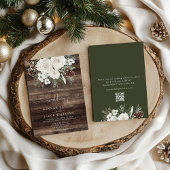 Elegante Winter Pine QR Code RSVP bruiloft Kaart