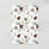 Elegante Winter Pine QR Code Wedding RSVP Informatiekaartje (Achterkant)