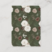 Elegante Winter Pine QR Code Wedding RSVP Informatiekaartje (Achterkant)