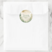 Elegante Winter Pine Tree Forest Wedding Bedankt Ronde Sticker (Tas)