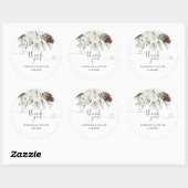 Elegante Winter Pine Wedding Dank je wel Ronde Sticker (Vel)