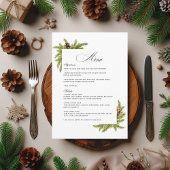 Elegante Winter Pines Kerstmis bruiloft charme Menu