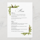 Elegante Winter Pines Kerstmis bruiloft charme Menu (Voorkant)