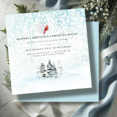 Elegante Winter Pines Mountain Wedding Kaart