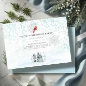 Elegante Winter Pines Waterverf verjaardagsuitnodi Kaart