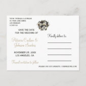 Elegante winter pioenen goud save datum bruiloft aankondigingskaart (Achterkant)