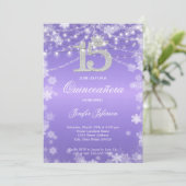 Elegante winter Quinceanera uitnodiging (Staand voorkant)