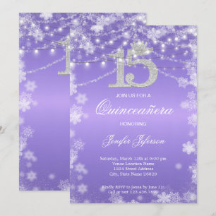 Elegante winter Quinceanera uitnodiging