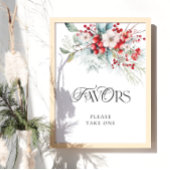 Elegante winter rode bloem gunsten neem er een poster