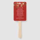 Elegante winter rode rozen en groen wedding | handwaaier (Achterkant)