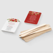 Elegante winter rode rozen en groen wedding | handwaaier (Niet-gemonteerd)