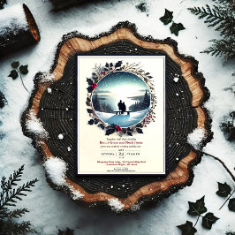 Elegante Winter Romance Huwelijksuitnodiging Kaart