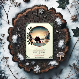 Elegante Winter Romance Huwelijksuitnodiging Kaart