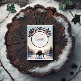 Elegante Winter Romance Huwelijksuitnodiging Kaart