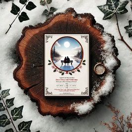 Elegante Winter Romance Huwelijksuitnodiging Kaart