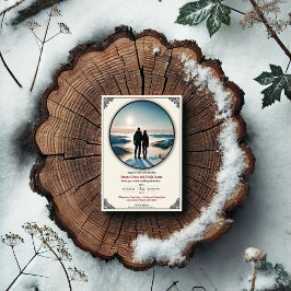 Elegante Winter Romance Huwelijksuitnodiging Kaart