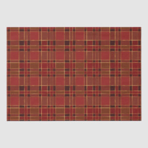 Elegante winter rood en goud folie kerst plaid tissuepapier