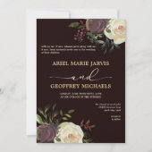 Elegante Winter Roos bruiloft uitnodiging (Voorkant)