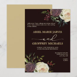 Elegante Winter Roos bruiloft uitnodiging