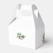 Elegante winter rustieke dennenbomen lantaarn brui bedankdoosjes (Achterkant)