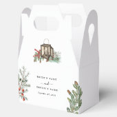 Elegante winter rustieke dennenbomen lantaarn brui bedankdoosjes (Geopend)