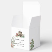 Elegante winter rustieke dennenbomen lantaarn brui bedankdoosjes (Geopend)