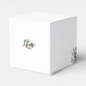 Elegante winter rustieke dennenbomen lantaarn brui bedankdoosjes (Achterkant)