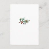 Elegante winter rustieke dennenbomen lantaarn brui informatiekaartje (Achterkant)