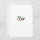 Elegante winter rustieke dennenbomen lantaarn brui kaart (Achterkant)