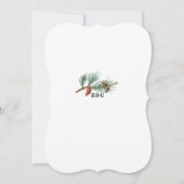 Elegante winter rustieke dennenbomen lantaarn brui kaart (Achterkant)