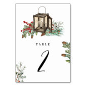 Elegante winter rustieke dennenbomen lantaarn brui kaart (Achterkant)