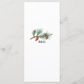 Elegante winter rustieke dennenbomen lantaarn brui menu (Achterkant)