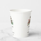 Elegante winter rustieke dennenbomen lantaarn brui papieren bekers (Rechts)