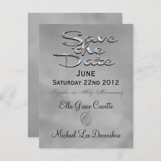 Elegante Winter Save the Date Huwelijksherinnering Aankondigingskaart (Voorkant / Achterkant)