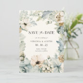 Elegante Winter Save The Date Kaart (Staand voorkant)