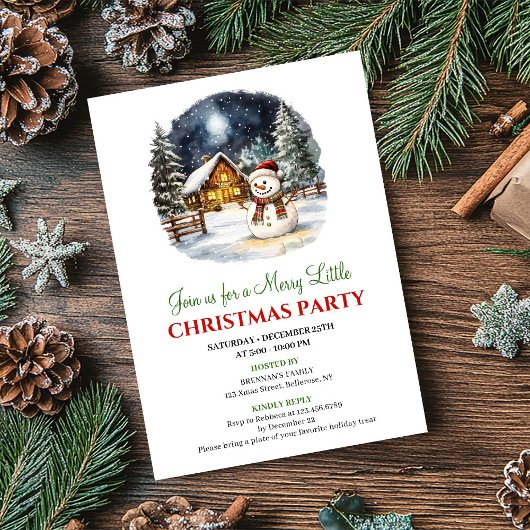 Elegante Winter Scene Kerstfeest Uitnodiging